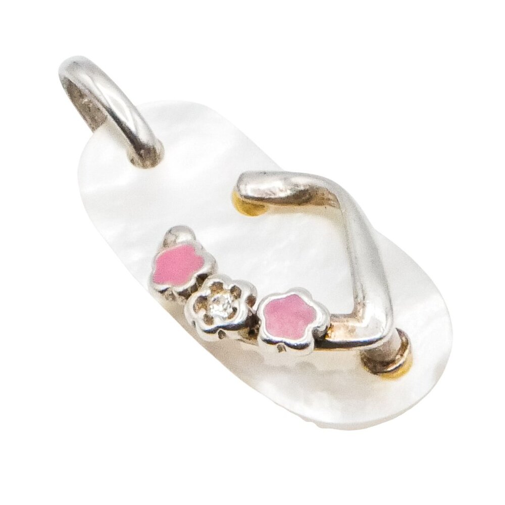 Truth Jewellery Sterling Silver Mother of Pearl Flip Flop Charm